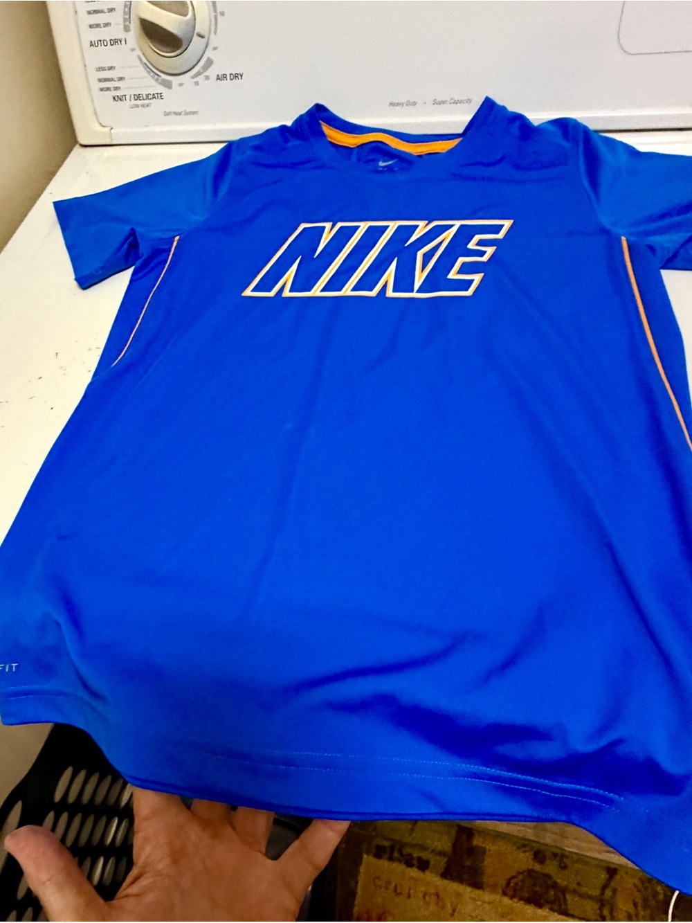 Nike Royal Blue Short Sleeve Performance Tee with Orange Trim